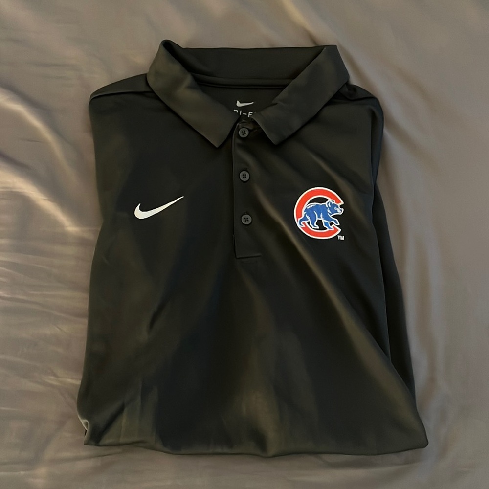 Charcoal Grey Chicago Cubs Nike Polo